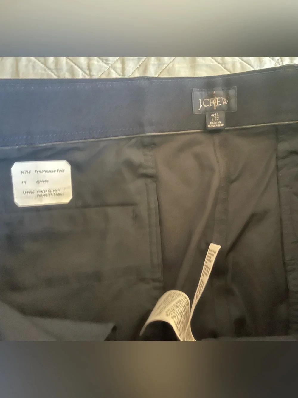 J. CREW 1040 Athletic Tapered-fit tech pant in Navy (DIN) Size 34/32 $128 CH147